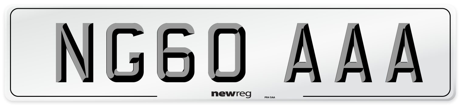 NG60 AAA Number Plate from New Reg